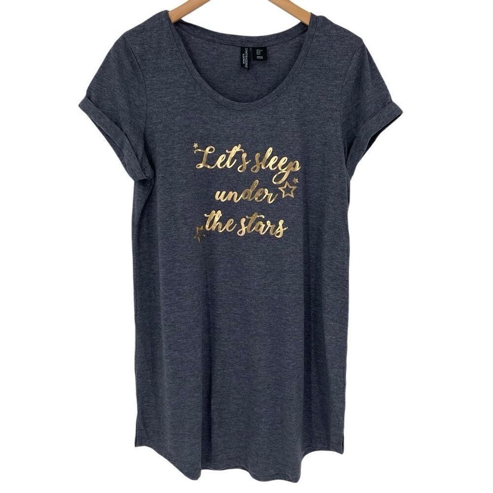 Cynthia Rowley Sleepwear "Let's Sleep Under The Stars" Gown Blue Women Large NWT
